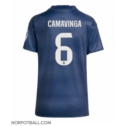 Billige Fotballdrakt Real Madrid Eduardo Camavinga #6 Replika Bortedrakt Dame 2025-26 Kortermet Billige Fotballdrakt Real Madrid Eduardo Camavinga #6 Replika Bortedrakt Dame 2025-26 Kortermet